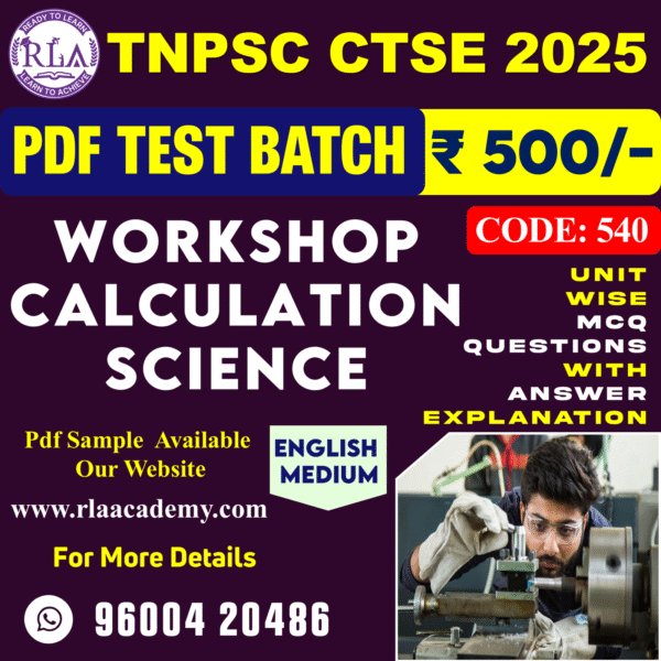 WORKSHOP CALCULATION & SCIENCE (540) TEST SERIES